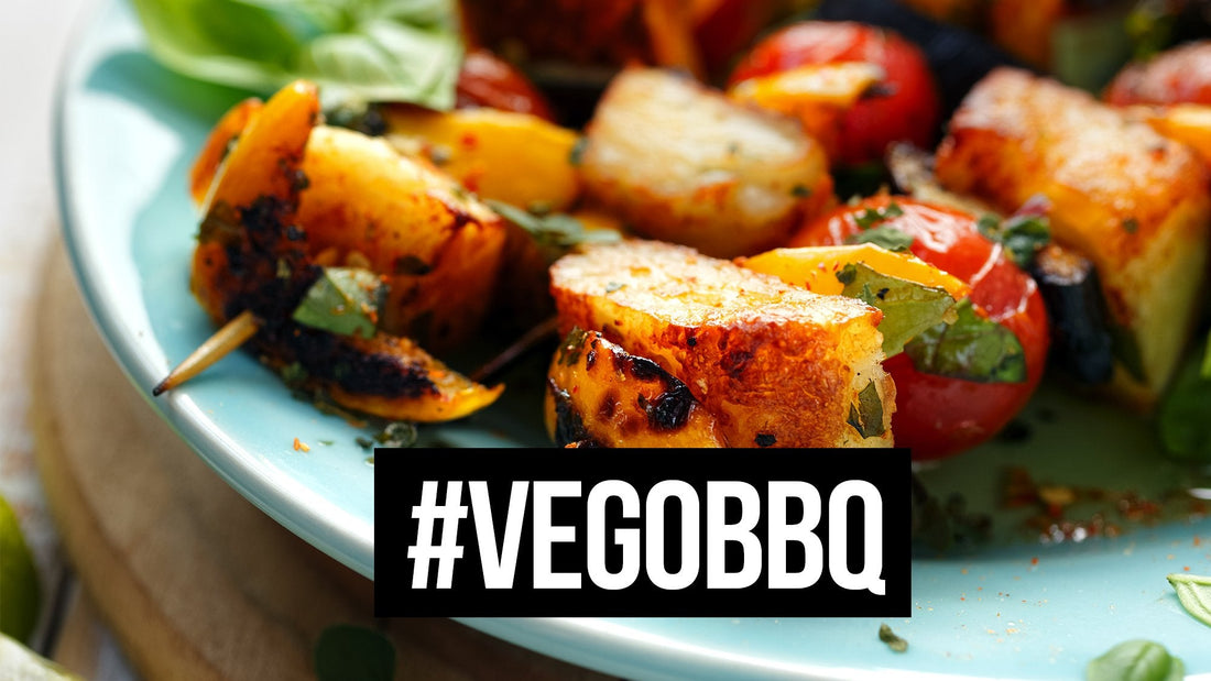BBQ Halloumi & Vegetable Kebabs - Space Grill